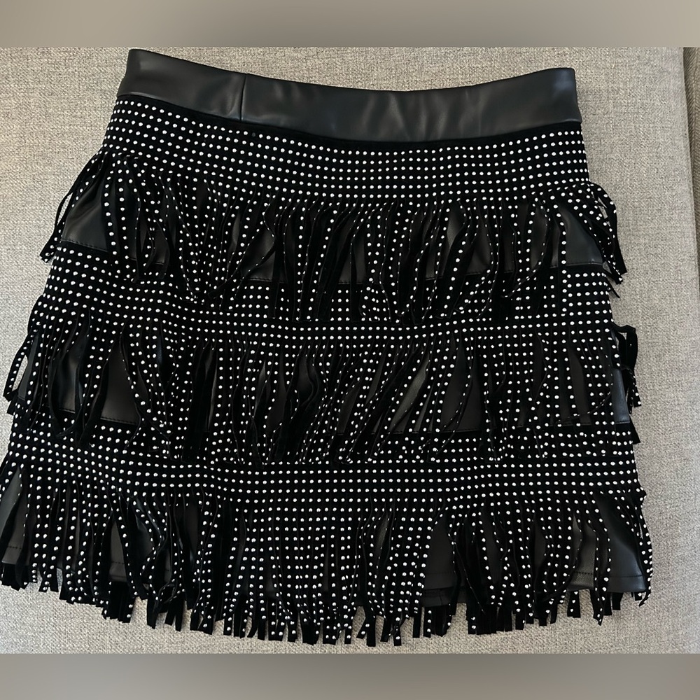 Sincerely Jules Black Fringe Skirt - Medium